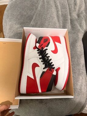 Nike White/Red/Black High-Top Basketball Sneakers